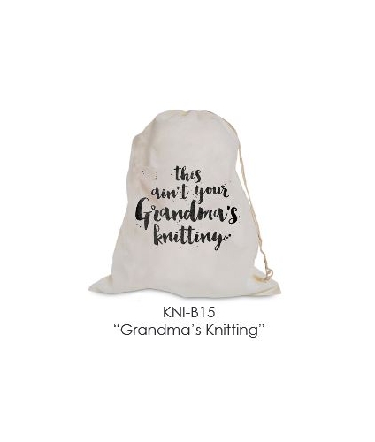 Grandma's Knitting Muslin Cotton Bag