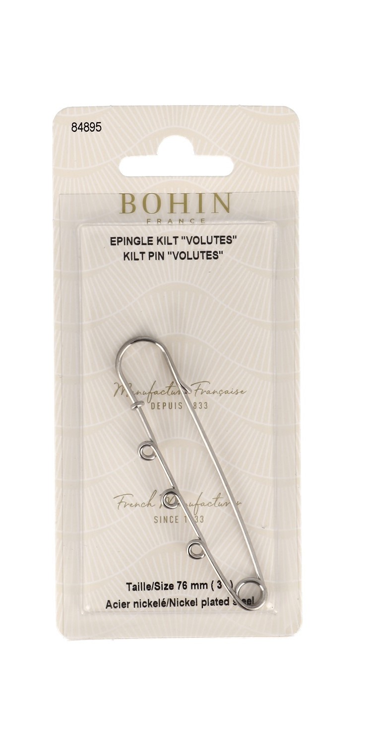 Bohin 3" Kilt Pin Silver