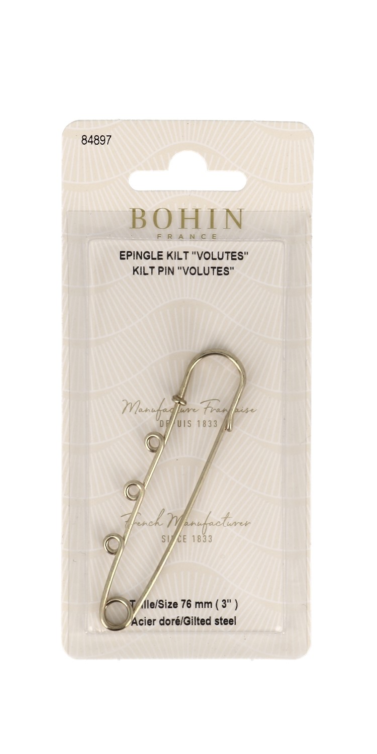 Bohin 3" Kilt Pin Gilted Brass