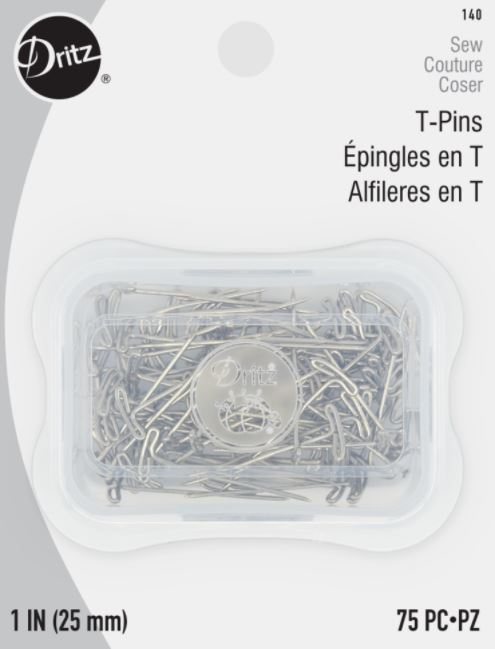 T-Pins Nickle Plated Steel 75 pc 1 inch