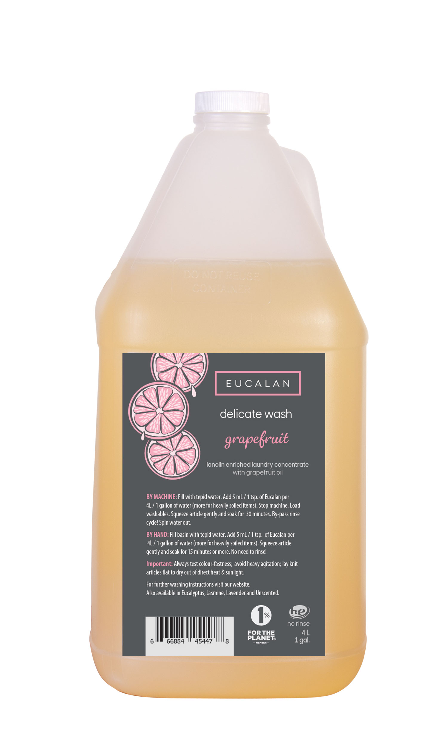 Eucalan Grapefruit Fabric Wool Wash Gallon