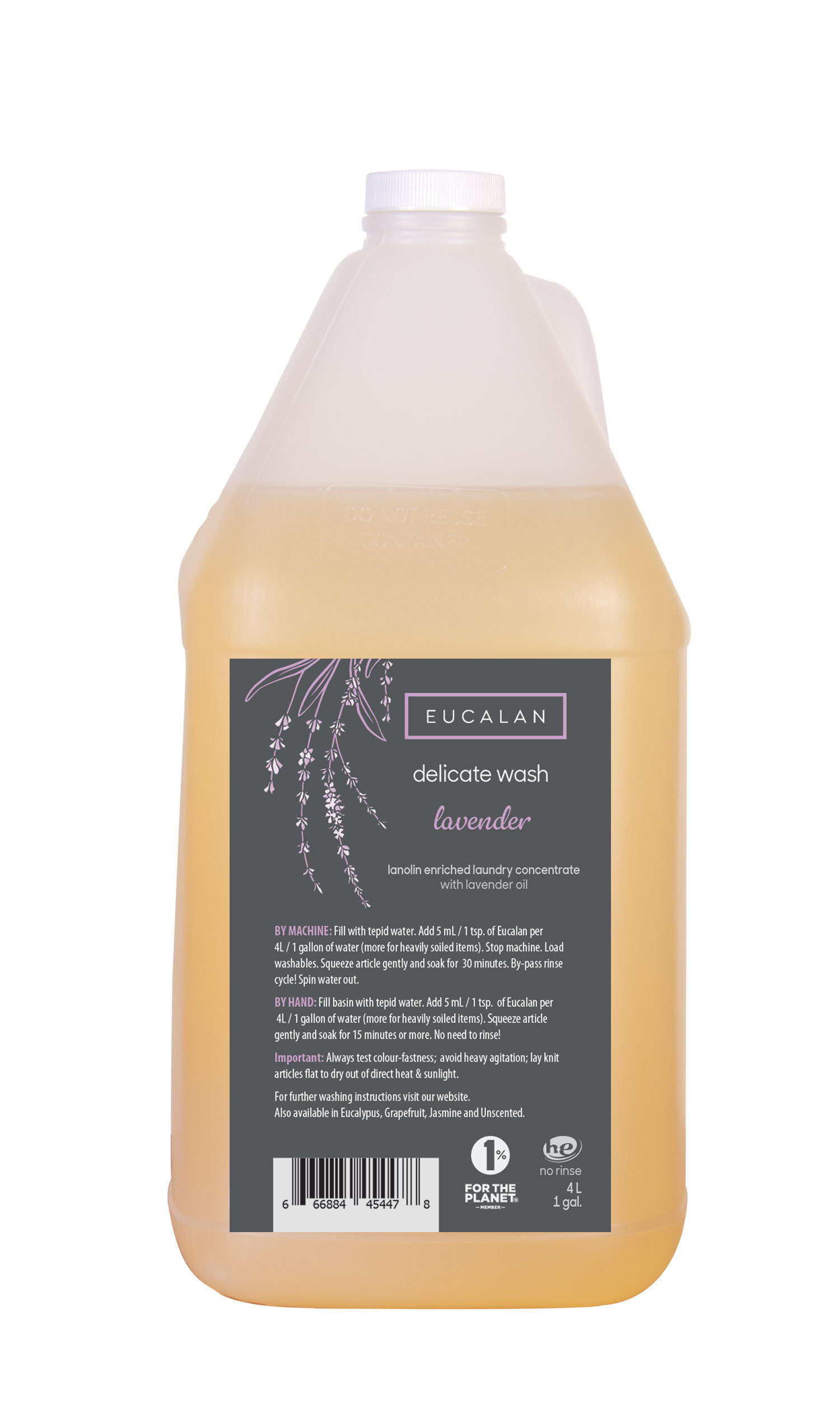 Eucalan Lavender Fabric Wool Wash Gallon