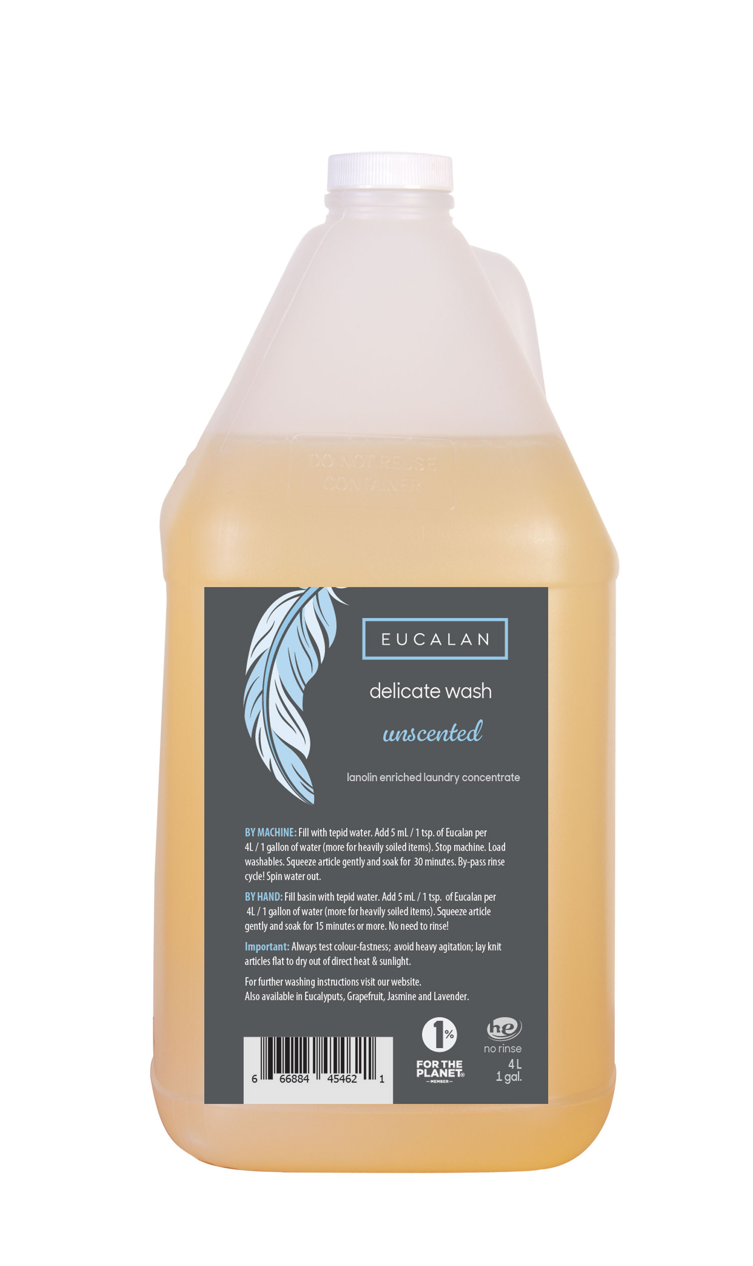 Eucalan Unscented Fabric Wool Wash Gallon