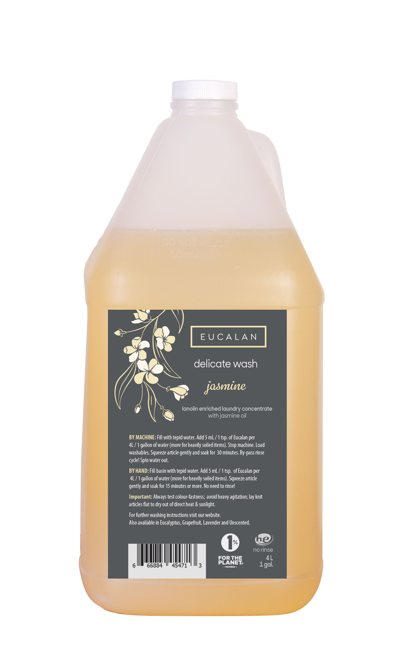 Eucalan Jasmine Fabric Wool Wash Gallon