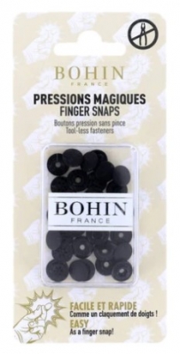 Bohin 3/8" Finger Snaps Black