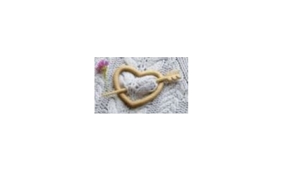 Wooden Shawl Pin Heart