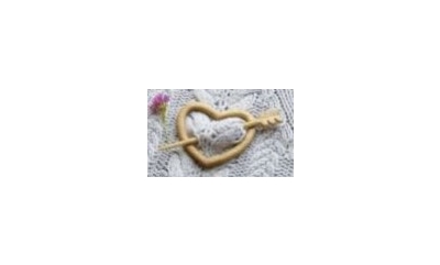 Wooden Shawl Pin Heart *