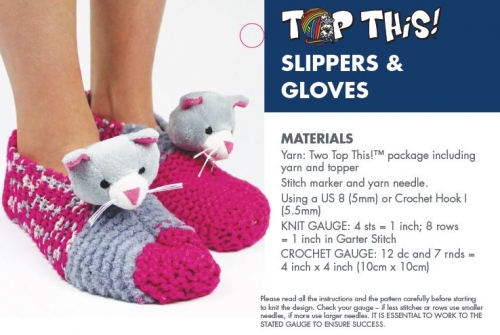 DMC Top This Glove and Slipper Pattern Instructions
