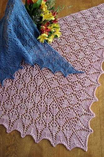 Flower Basket Lace Shawl S2014