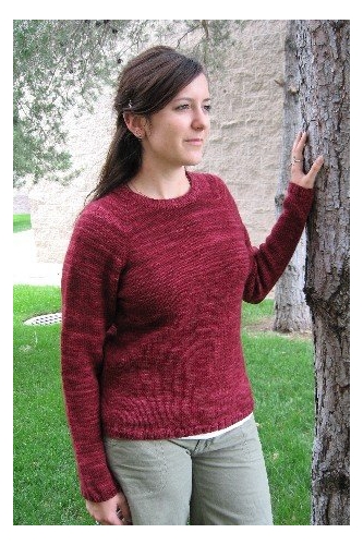 Neck Down Mid Weight Pullover for Woman