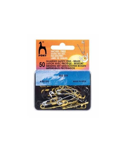 Gaurded Safety Pins Assorted Sizes/Colors 50pc