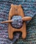 Wooden Shawl Pin Bear *