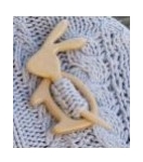 Wooden Shawl Pin Bunny *