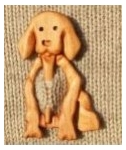 Wooden Shawl Pin Dog *