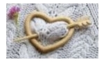 Wooden Shawl Pin Heart *