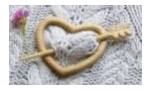 Wooden Shawl Pin Heart