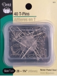 T-Pins Nickle Plated Steel 40 ct. 1.75 inch