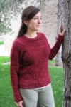 Neck Down Mid Weight Pullover for Woman