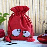 Lantern Moon Meadow Sheep Bag Red