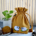 Lantern Moon Meadow Sheep Bag Mustard